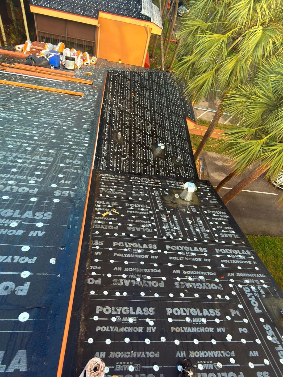 Synthetic underlayment and flashing installation